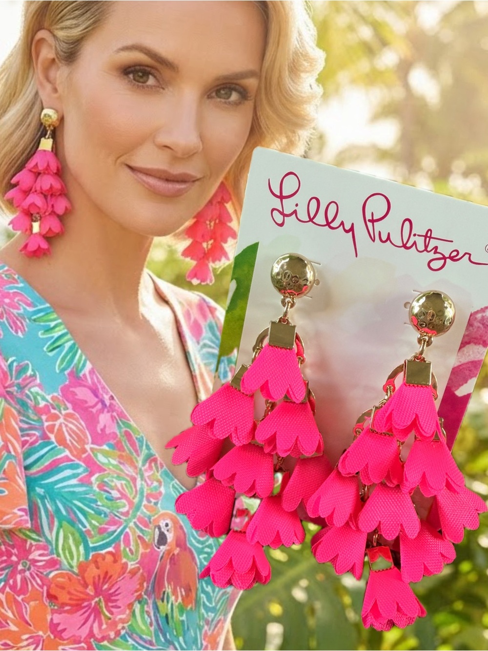 Lilly Pulitzer Earrings✨ NWT✨ Proseceo Pink Dangle Drop Pierced/Post